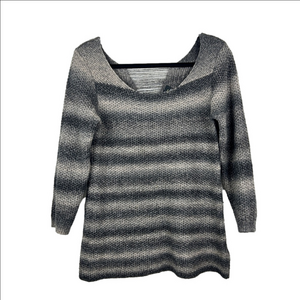 Press Stripe Wool Blend Knit With Distressing at the back Sweater